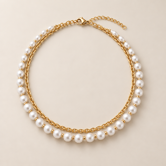 Vireqlo™ Double-Layer Pearl Collar Necklace hero