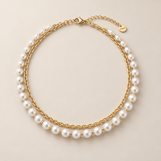 Vireqlo™ Double-Layer Pearl Collar Necklace hero