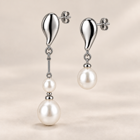 Vireqlo™ Asymmetric Pearl Earrings hero