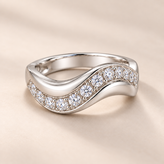 Vireqlo™ Cubic Zirconia Wave Ring hero