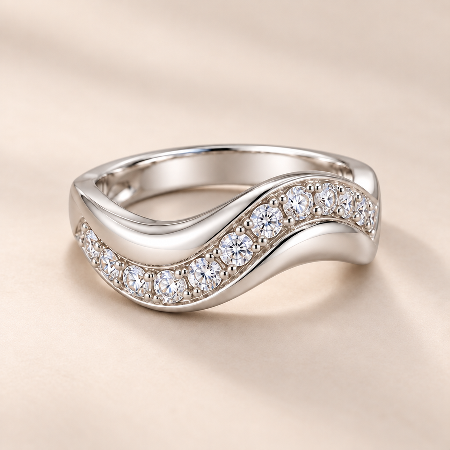 Vireqlo™ Cubic Zirconia Wave Ring hero