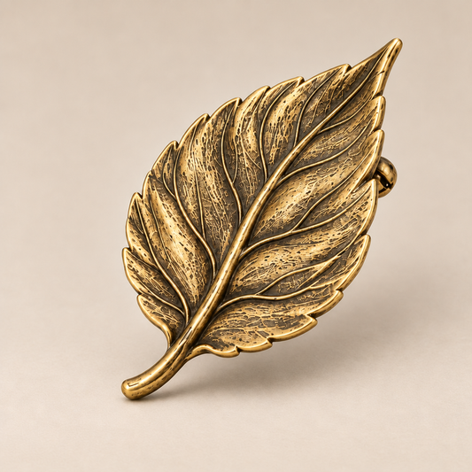 Vireqlo™ Vintage Metal Leaf Brooch hero