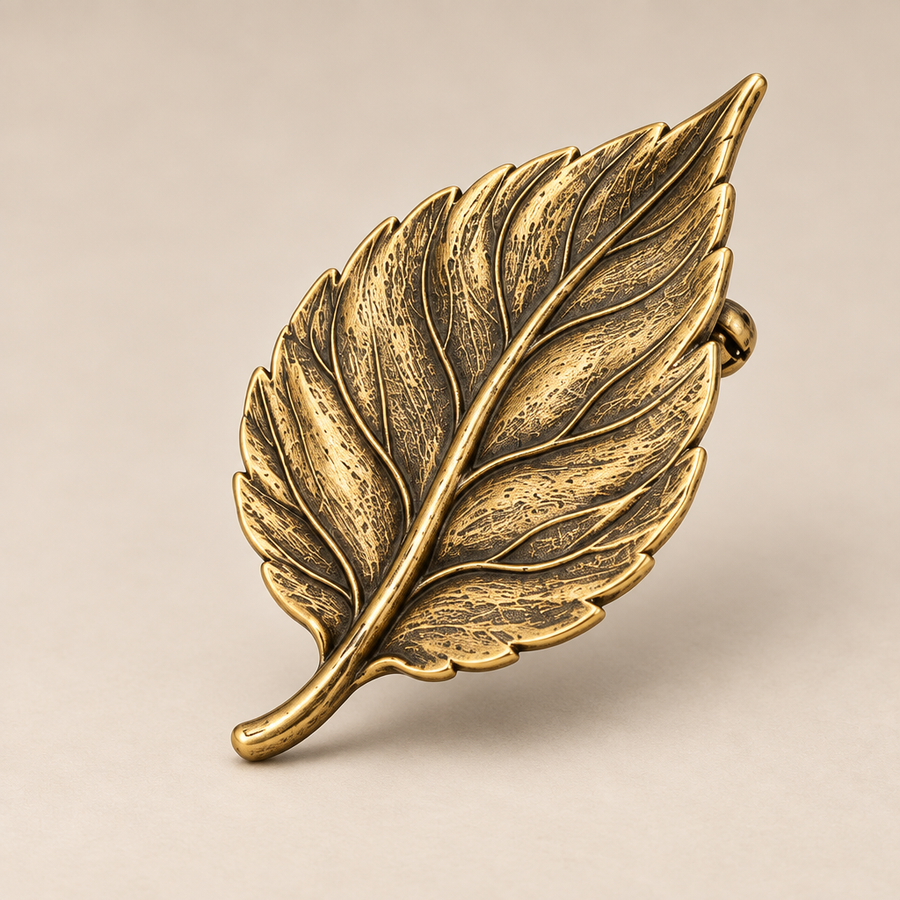 Vireqlo™ Vintage Metal Leaf Brooch hero