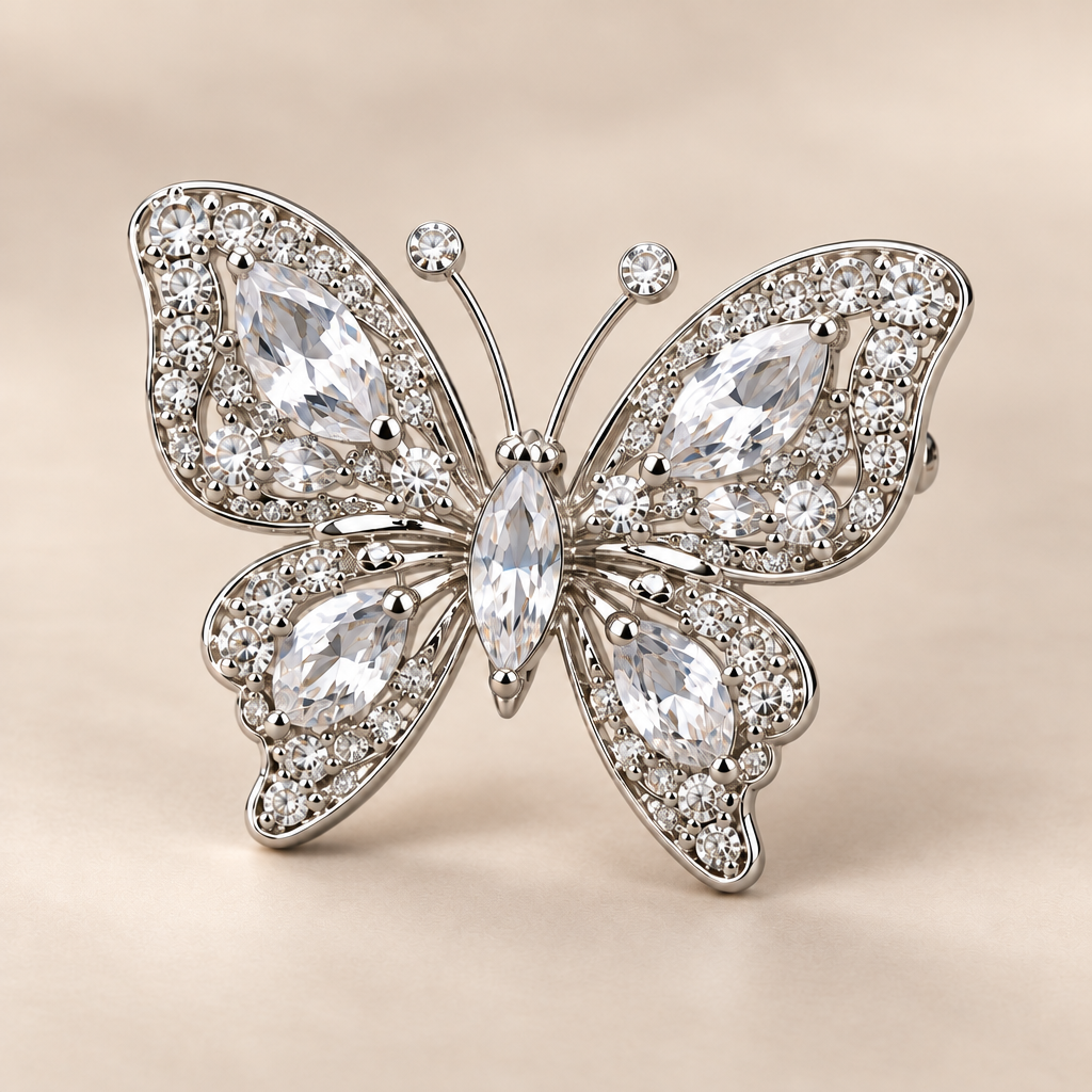 Vireqlo™ Crystal Butterfly Decorative Brooch hero