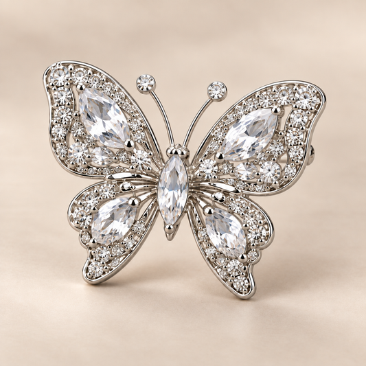 Vireqlo™ Crystal Butterfly Decorative Brooch hero