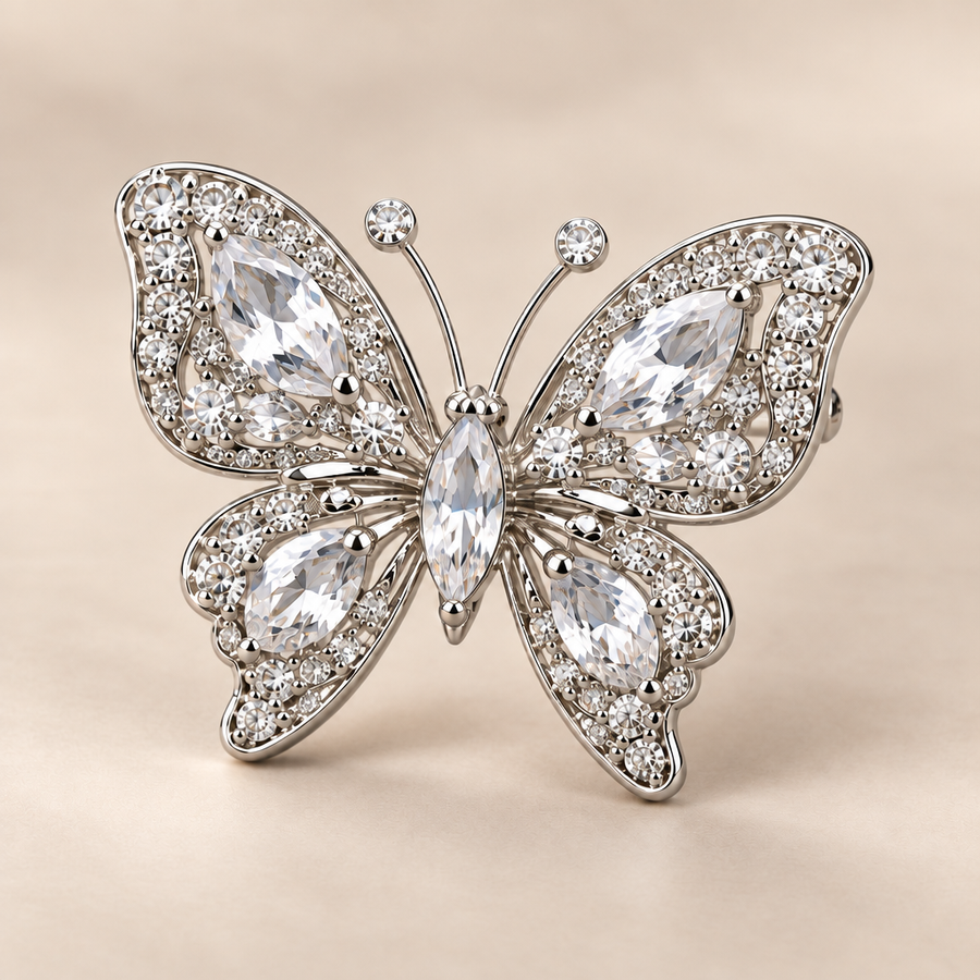 Vireqlo™ Crystal Butterfly Decorative Brooch hero