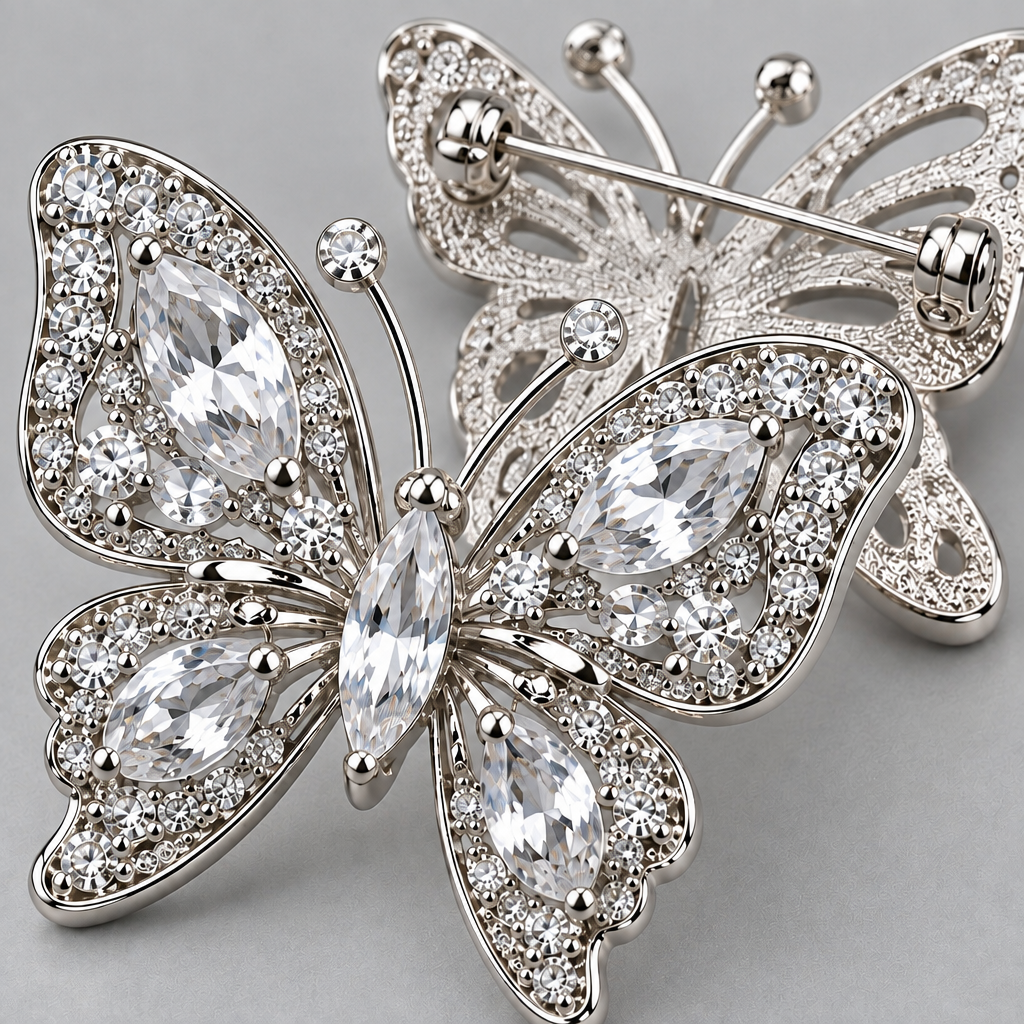 Vireqlo™ Crystal Butterfly Decorative Brooch main image 03