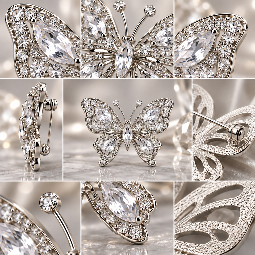 Vireqlo™ Crystal Butterfly Decorative Brooch main image 06
